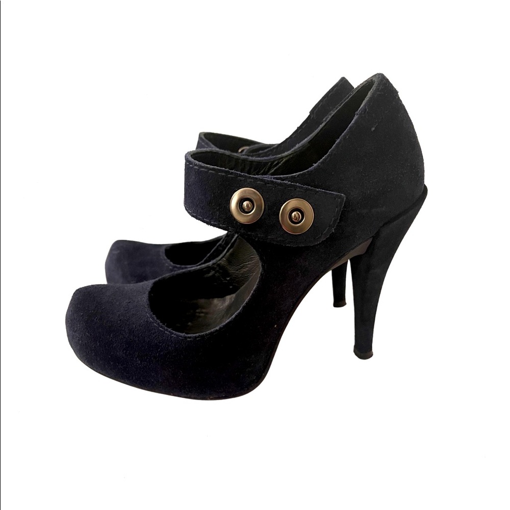 Navy, Suede,Mary Janes by Pedro Garcia. Stored in their original box.
